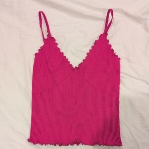 Free People Hot Pink Ribbed Camisole